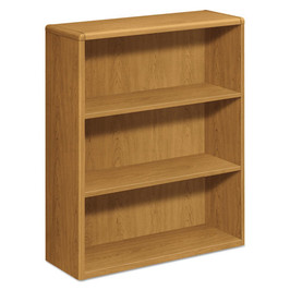 HON® 10700 Series Wood Bookcase, Three Shelf, 36w x 13 1/8d x 43 3/8h, Harvest, 1/Carton