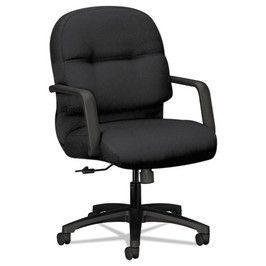 HON® Pillow-Soft 2090 Series Managerial Mid-back Swivel/Tilt Chair, Supports Up to 300 lb, 17" to 21" Seat Height, Black, 1/Carton