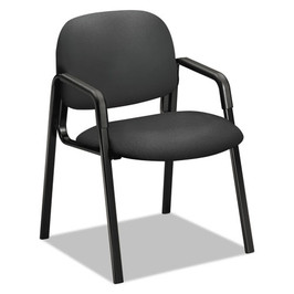 HON® Solutions Seating 4000 Series Leg Base Guest Chair, 23.5" x 24.5" x 32", Iron Ore Seat/Back, Black Base, 1 Each/Carton