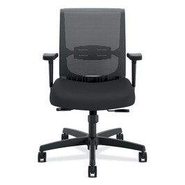 HON® Convergence Mid-back Task Chair, Synchro-tilt and Seat Glide, Supports Up to 275 lb, Black, 1/Carton