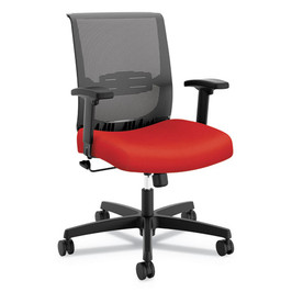 HON® Convergence Mid-back Task Chair, Swivel-tilt, Supports Up to 275 lb, 16.5" to 21" Seat Height, Red Seat, Black Back/Base, 1/Carton