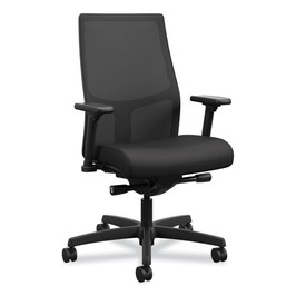HON® Ignition 2.0 4-way Stretch Mid-back Mesh Task Chair, Supports Up To 300 lb, 17" To 21" Seat Height, Black, 1/Carton