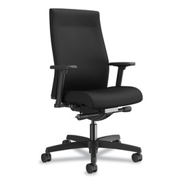 HON® Ignition 2.0 Upholstered Mid-back Task Chair With Lumbar, Supports Up To 300 lb, 17" To 22" Seat Height, Black, 1/Carton