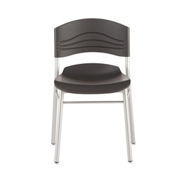 Iceberg Cafeworks Chair, Supports Up To 225 lb, Graphite Seat/Back, Silver Base, 2/Carton
