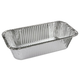 Pactiv Aluminum Bread/Loaf Pans, Ribbed 1/3-size, 8.04 x 5.9 x 3, 200/Carton