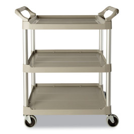 Rubbermaid® Service Cart, 200-lb Capacity, Three-shelf, 18.63w x 33.63d x 37.75h, Off-White (Pack of 1)