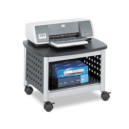 Safco® Scoot Printer Stand, 20.25w x 16.5d x 14.5h, Black/Silver, 1 Each/Carton