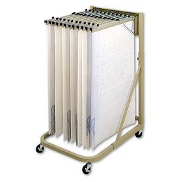 Safco® Steel Sheet File Mobile Rack, 12 Pivot Brackets, 27w x 37.5d x61.5h, Sand (Quantity 1)
