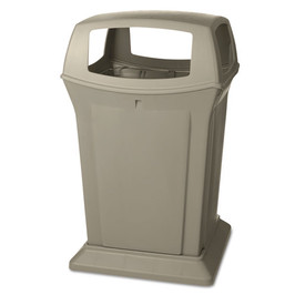 Rubbermaid® Ranger Fire-safe Container, Square, Structural Foam, Beige, 45 Gal (Quantity 1)