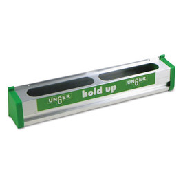 Unger® Hold Up Aluminum Tool Rack, 18w x 3.5d x 3.5h, Aluminum/Green, 5 Each/Carton
