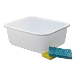 Rubbermaid® Microban Dishpan, 4.5 Gal, 14.5" x 12.5" x 5.7", White, 6/Carton