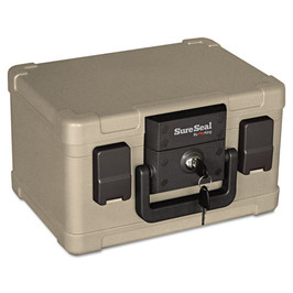 SureSeal By FireKing® ire and Waterproof Chest, 0.15 cu ft, 12.2w x 9.8d x 7.3h, Taupe, 1 Each/Carton