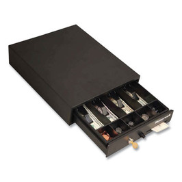 Honeywell Space-Saving Steel Cash Drawer, 4 Bill, 5 Coin Slots, Key Lock, 17 x 13 x 4, Black, 1 Each/Carton