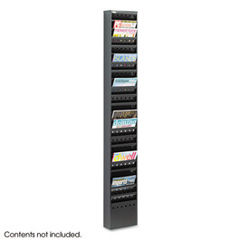 Safco® Steel Magazine Rack, 11 Compartments, 10w x 4d x 36.25h, Gray