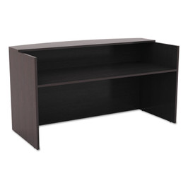 Alera Valencia Series Reception Desk with Transaction Counter, 71" x 35.5" x 29.5" to 42.5", Espresso