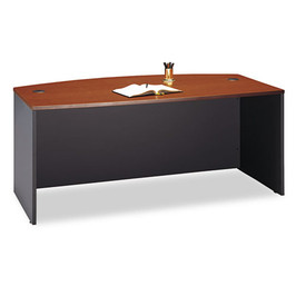 Bush® Series C Collection Bow Front Desk, 71.13" x 36.13" x 29.88", Hansen Cherry/Graphite Gray, 1 Each/Carton