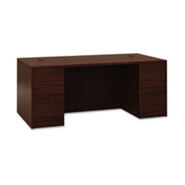 HON® 10500 Series Double Pedestal Desk With Full Pedestals, 72" x 36" x 29.5", Mahogany, 1 Each/Carton