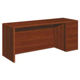 HON® 10700 Series Right Pedestal Credenza, 72w x 24d x 29.5h, Cognac, 1 Each/Carton