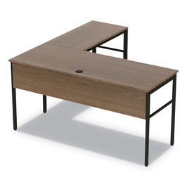 Linea Italia® Urban Series L- Shaped Desk, 59" x 59" x 29.5", Natural Walnut, 1 Each/Carton