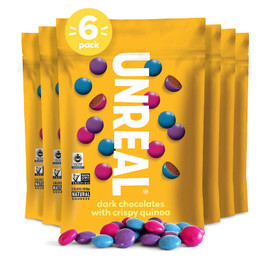 Unreal Candy Dark Chocolate Crispy Gems, 5 Oz (Pack of 6)