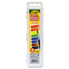 Watercolors, 8 Assorted Colors, Palette Tray, 36/carton