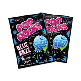 POP ROCKS Sugar Candy, Blue Raspberry, 0.33 Oz Pouches, 24/pack