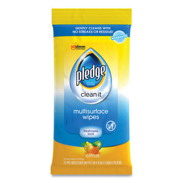 Multi-surface Cleaner Wet Wipes, Cloth, Fresh Citrus, 7 X 10, 25/pack, 12/carton - SJN336274