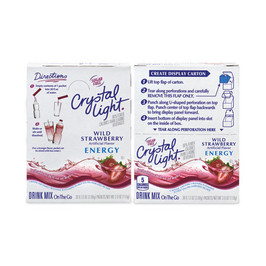 Crystal Light OnTheGo Sugar-free Drink Mix, Wild Strawberry Energy, 0.12oz Single Serve, 30/pk, 2 Pks/bx