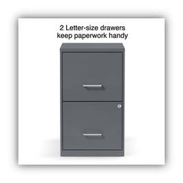 Soho Vertical File Cabinet, 2 Drawers: File/file, Letter, Charcoal, 14" X 18" X 24.1"