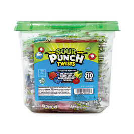 Sour Punch Twists, Variety, 2.59 Lb Tub, Approx. 210 Pieces