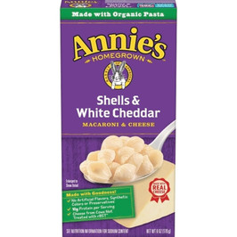 Annie's Shells and White Cheddar Mac and Cheese, 6 Ounces