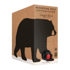 Wandering Bear Coffee Straight Black Organic Cold Brew Coffee, 96 Fluid Ounce, 3 Per Case