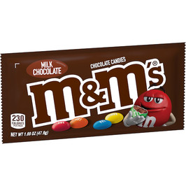 M&M s Milk Chocolate Single Bags Dispenser, 1.69 Ounces, 324 Per Case