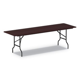 Alera Wood Folding Table, 95.88w X 29.88d X 29.13h, Mahogany