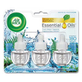 Air Wick Scented Oil Refill, Fresh Waters, 0.67 Oz, 3/Pack, 6 Packs/Carton