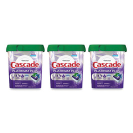 Cascade Platinum Plus Actionpacs Dishwasher Detergent Pods, Fresh Scent, 28.4 Oz Tub, 52/Tub, 3 Tubs/Cs
