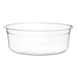 Vegware Round Deli Pots, 8 Oz, 4.6" Diameter X 1.5"h, Clear, Plastic, 500/carton