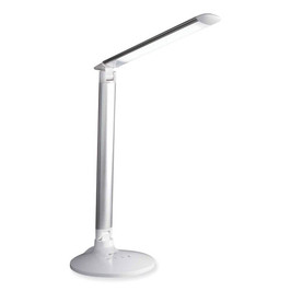 OttLite Wellness Series Command LED Desk Lamp With Voice Assistant, 17.75" To 29" High, Silver