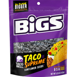 Bigs Taco Bell Taco Supreme Shelled Sunflower Seeds, 5.35 Ounces, 12 Per Case