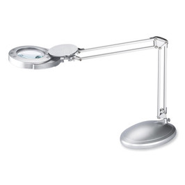 V-Light LED Magnifier Lamp With Clamp, Swing Arm, 22" High, Silver