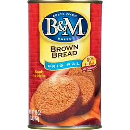 B&M Original Plain Brown Bread, 16 Ounces, 12 Per Case