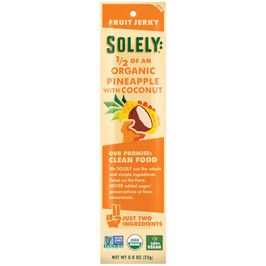 Solely Organic Pineapple with Coconut Fruit Jerky, 0.8 Ounce, 72 Per Case