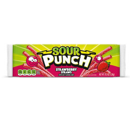 American Licorice King Size Strawberry Sour Punch Straw Candy, 4.5 Ounces, 24 Per Case