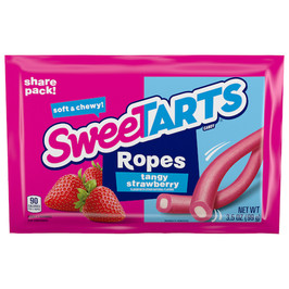 Sweetarts Strawberry Soft and Chewy Ropes Candy, 3.5 Ounce, 12 Per Box, 4 Per Case