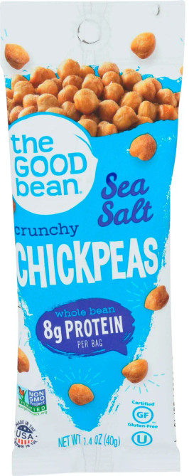 The Good Bean Chickpeas Sea Salt, 1.4 Ounces, 10 Per Box, 5 Per Case