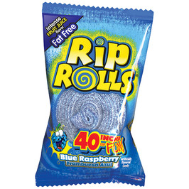 Rip Rolls Blue Raspberry Display Carton, 1.4 Ounce, 24 Per Box, 12 Per Case