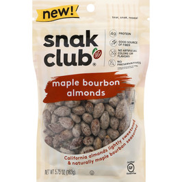 Snak Club  Maple Bourbon Almonds, 5.75 Ounces, 6 Per