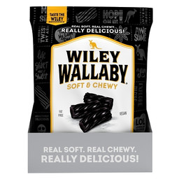 Wiley Wallaby Classic Black Licorice, 4 Ounce, 12 Per Case