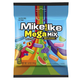 Mike & Ike Mega Mix Peg Bag, 5 Ounce, 12 Per Case
