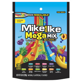 Mike and Ike Mega Mix Chewy Candy, 10 Ounce Stand Up Bag, 8 Per Case